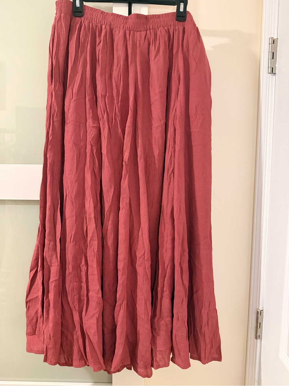Flowing Maxi Skirt in Dusty Rose with Elastic Waist